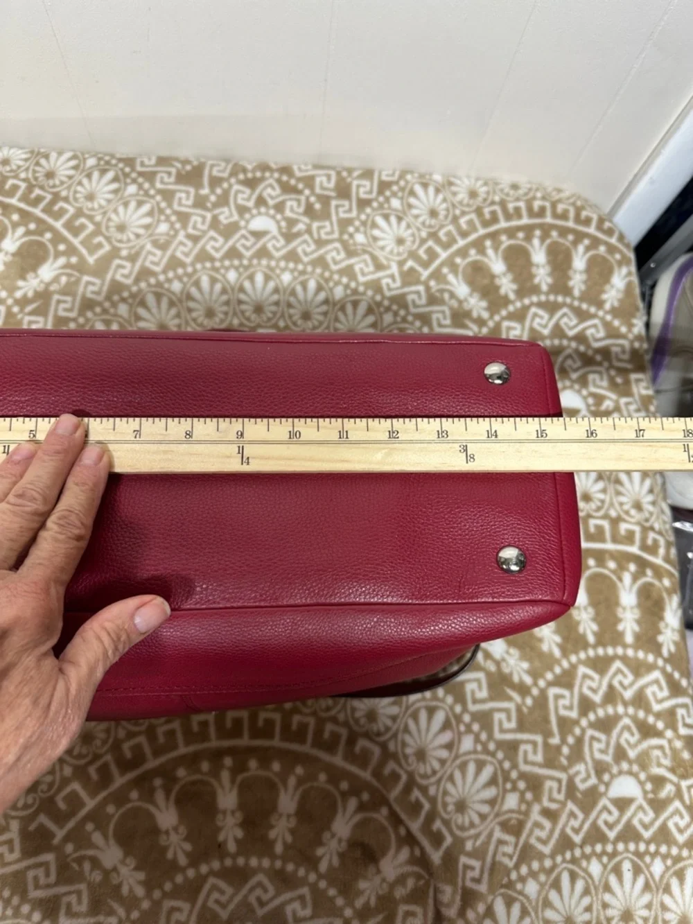 Coach Park Large Carryall F23268 in Red Pebbled Leather
